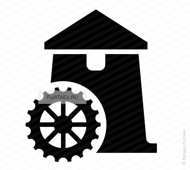 620x553 Watermill Vector Icon