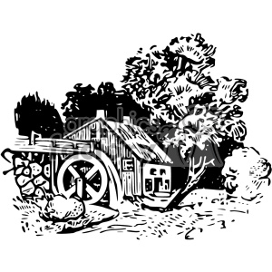 300x300 Watermill Vintage Vector Art Gf Clipart Royalty Free Gif