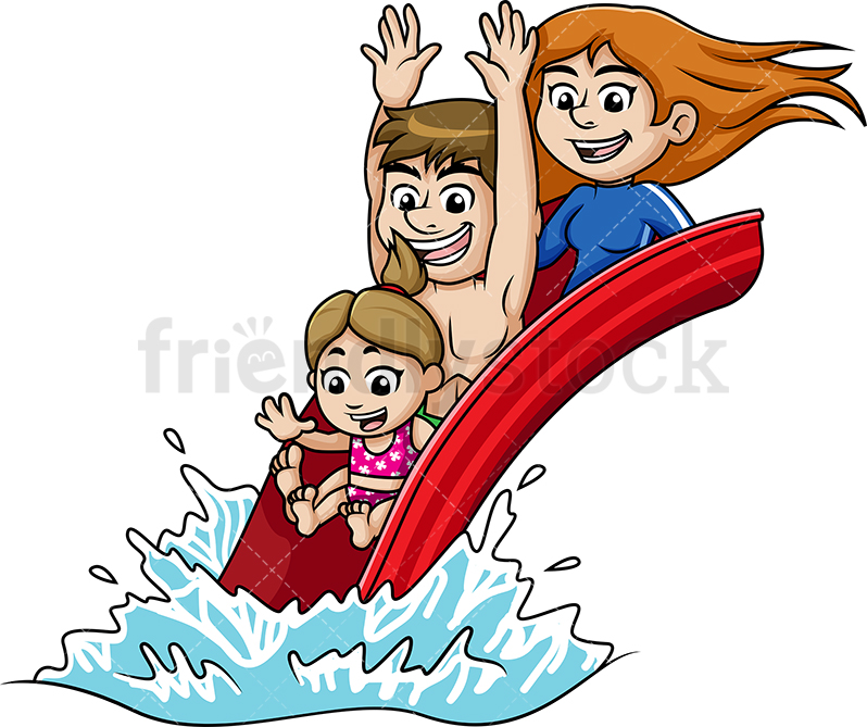 Happy Family At A Water Park Cartoon Vector Clipart 798x669 Happy Family At A Water Park Cartoon Vector Clipart