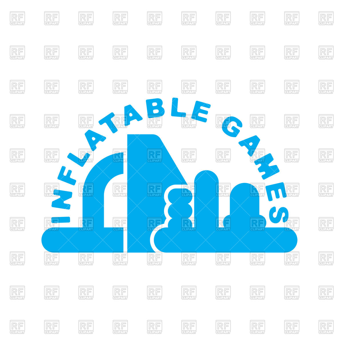 Inflatable Games Emblem For Water Park Vector Image Of Icons 1200x1200 Inflatable Games Emblem For Water Park Vector Image Of Icons