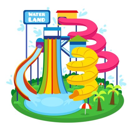 Cartoon Illustrator Vector Material Waterpark Clipart 425x401 Cartoon Illustrator Vector Material Waterpark Clipart