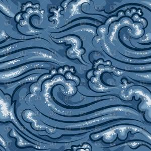 300x300 Photostock Vector Water Waves Vector Seamless Pattern Or Tattoo