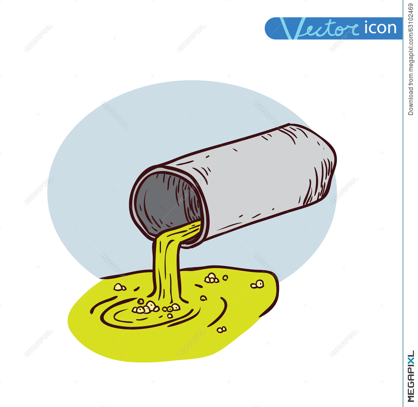 821x800 Doodle Water Pollution, Vector Illustration Illustration