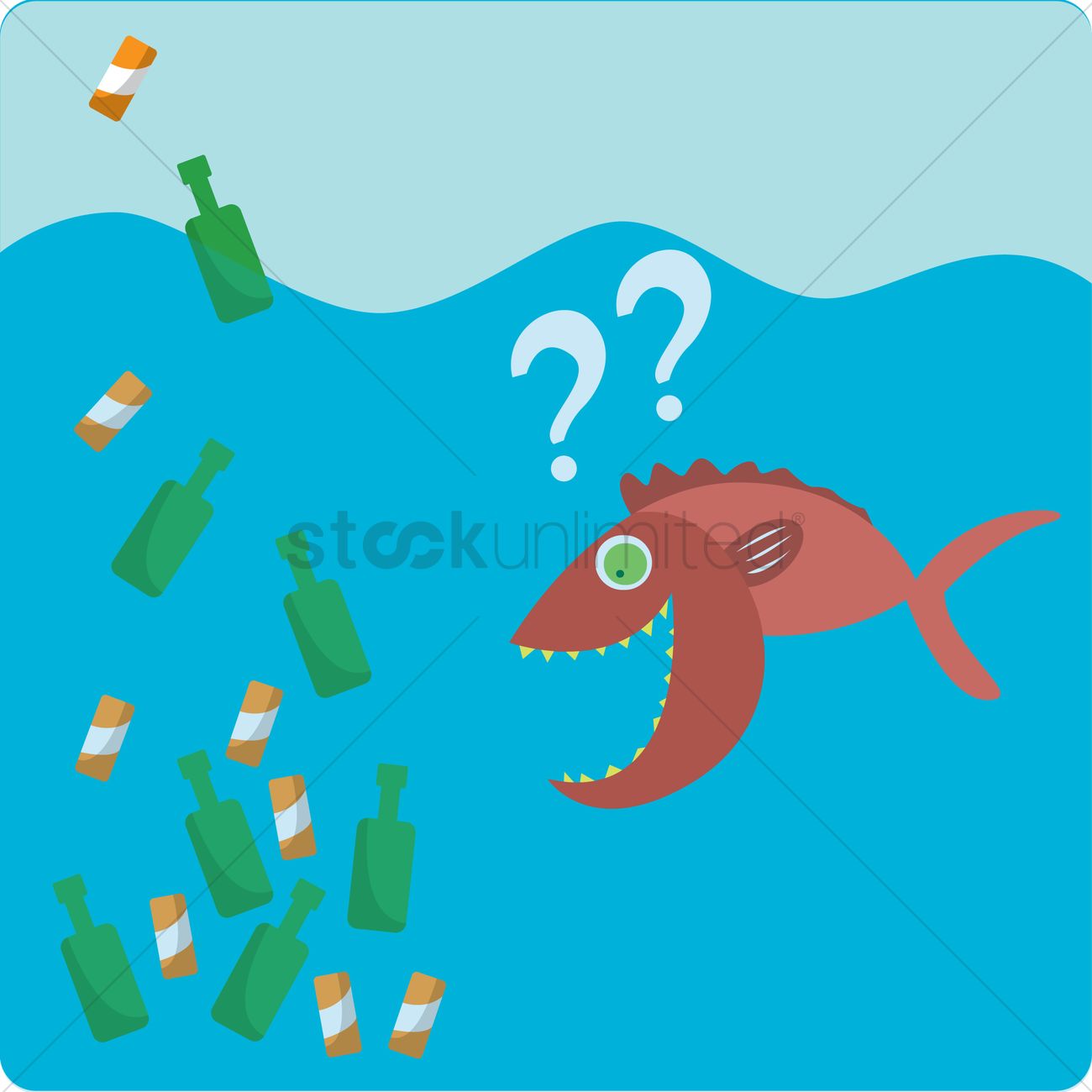 1300x1300 Free Water Pollution Vector Image