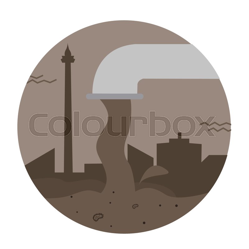 800x800 Waste Sewage Water Pollution Pipe Stock Vector Colourbox