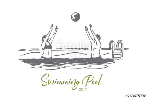 500x335 Water, Polo, Ball, Competition, Sport Concept Hand Drawn Isolated