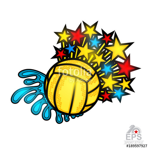 500x500 Water Polo Ball With Water Splash From One Side And From Other