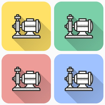 450x450 Vector Water Pump Icon With Long Shadow Illustration Isolated