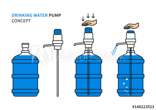 500x354 Drinking Water Pump Vector Illustration Potable Water Pump