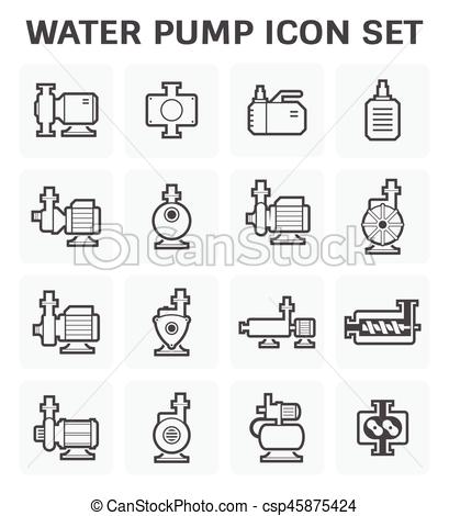 409x470 Water Pump Icon Vector Icon Of Electric Water Pump And Steel Pipe