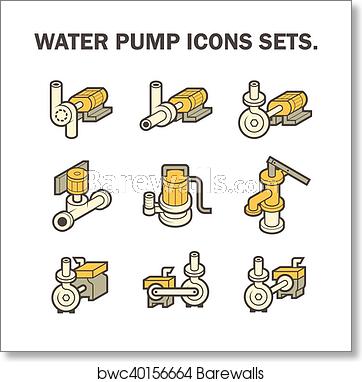 362x382 Water Pump Vector, Art Print Barewalls Posters Prints