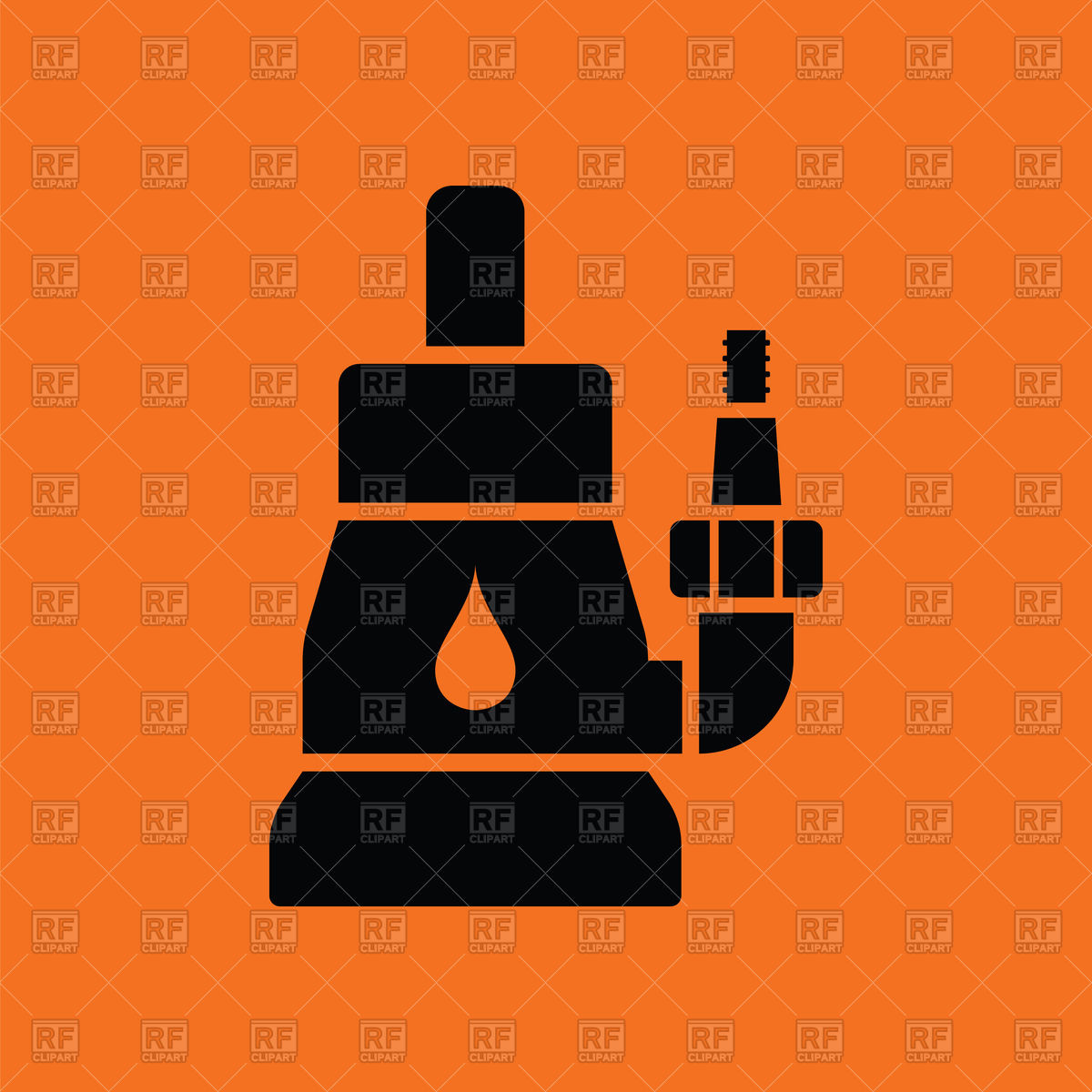 1200x1200 Submersible Water Pump On Orange Background Vector Image