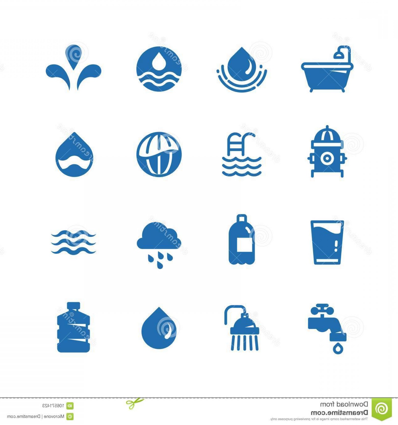 1560x1668 Clean Water Silhouette Vector Icons Aqua Pictograms Clean Water