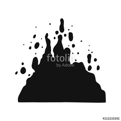 500x500 Vector Water Splash Black Insulated Silhouette Stock Image