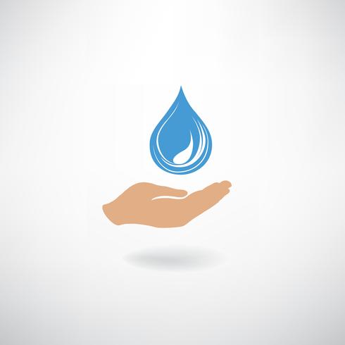 490x490 Drop Icon In Hand Silhouette On A White Background Save Water S