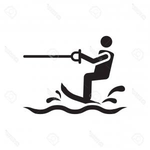 300x300 Photostock Vector Water Ski Icon Vector Isolated On White