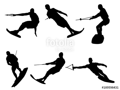 500x375 Set Of Water Skiing Silhouette Stock Image And Royalty Free. 