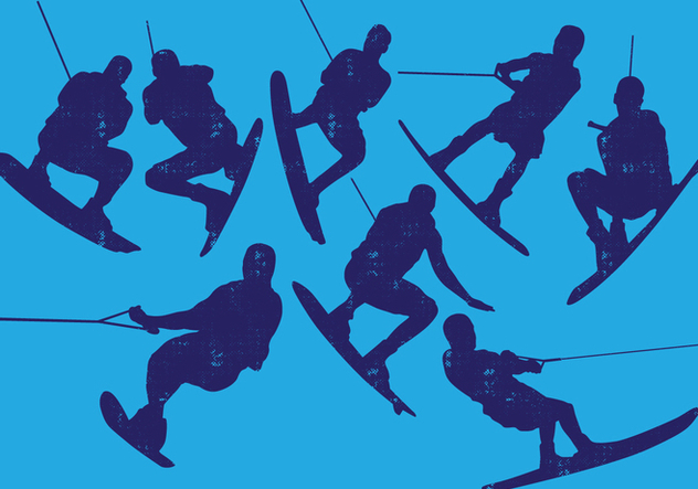 632x443 Water Ski Silhouette Collection Free Vector Download Cannypic
