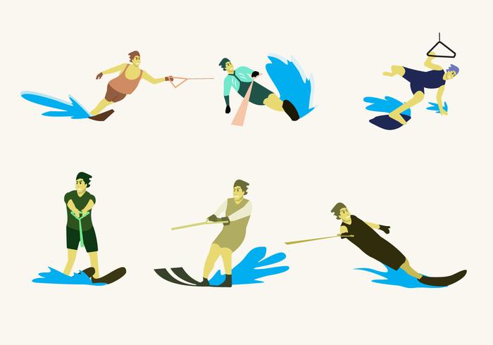 700x490 Water Skiing Illustration Vector