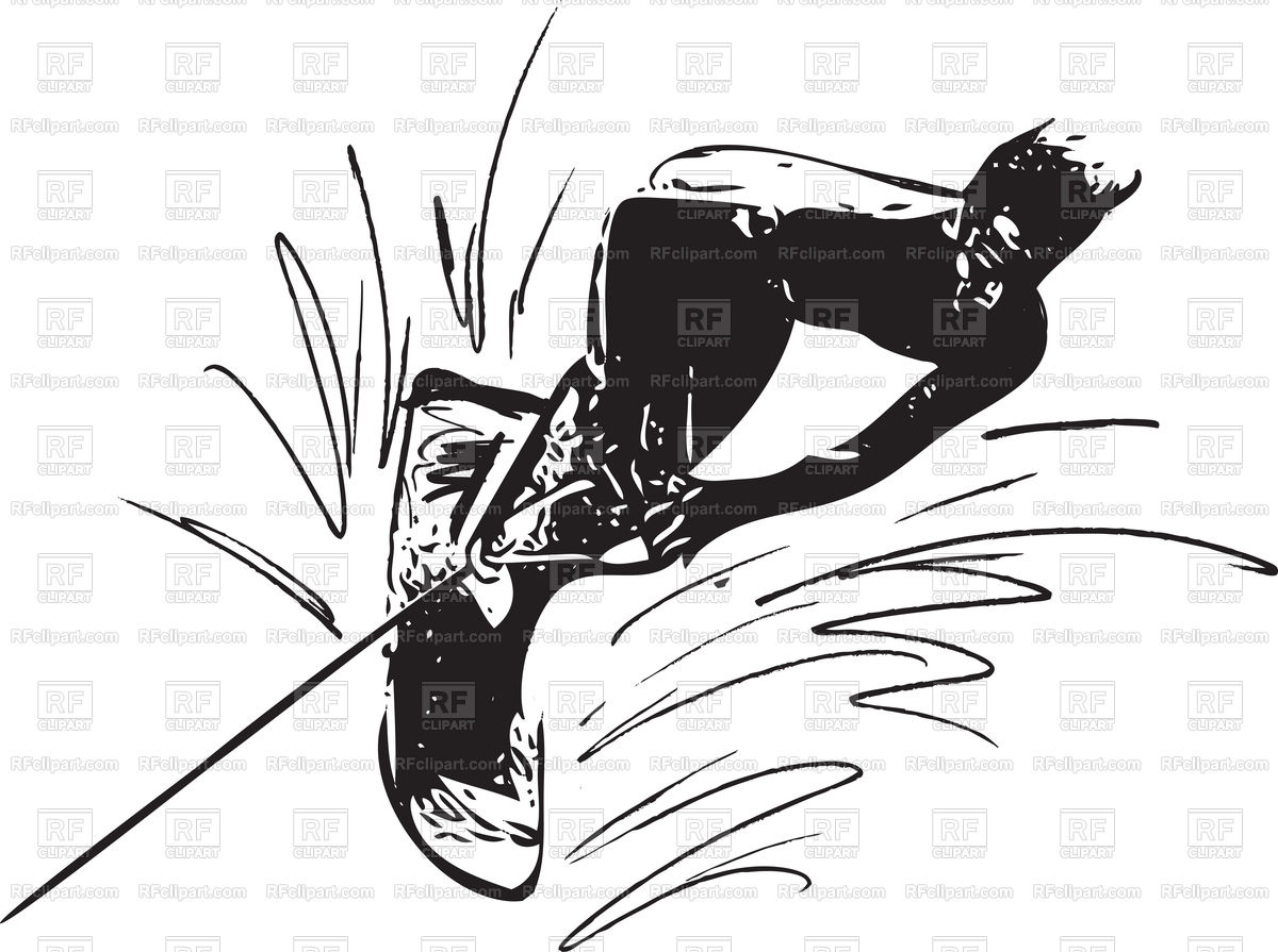 1200x895 Water Skiing Abstract Black Illustration Vector Image