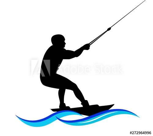 500x444 Logo Waterskiing, Water Ski Silhouette With Wave