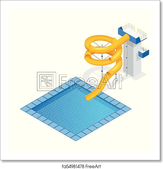 Free Art Print Of Isometric Colourful Water Slide And Tubes 561x581 Free Art Print Of Isometric Colourful Water Slide And Tubes