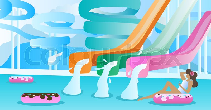 Water Slide Vector Illustration Stock Vector Colourbox 800x419 Water Slide Vector Illustration Stock Vector Colourbox
