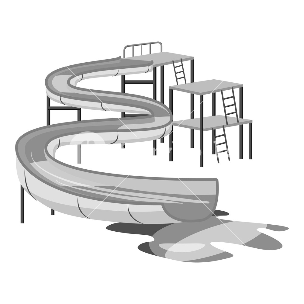 Waterslide In Pool Icon Gray Monochrome Illustration 1000x1000 Waterslide In Pool Icon Gray Monochrome Illustration
