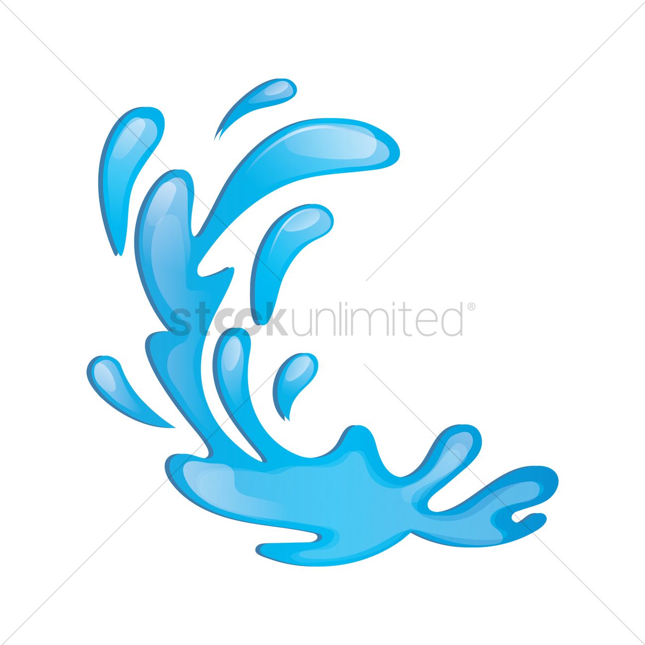 Water Splash Vector Image 1300x1300 Water Splash Vector Image
