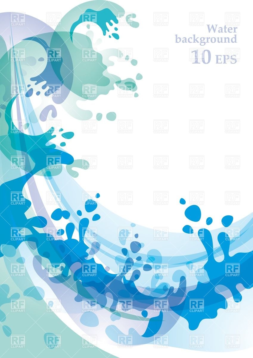 Simple Blue Background With Water Splashes Vector Image 849x1200 Simple Blue Background With Water Splashes Vector Image