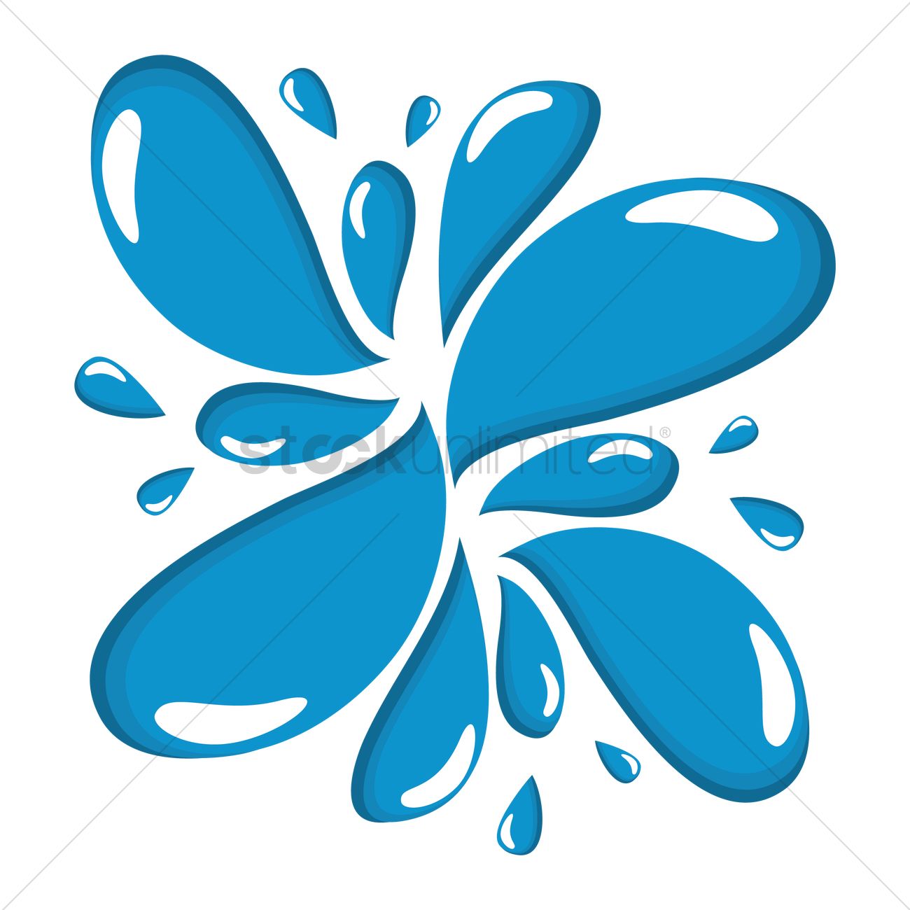 Water Splash Vector Image 1300x1300 Water Splash Vector Image