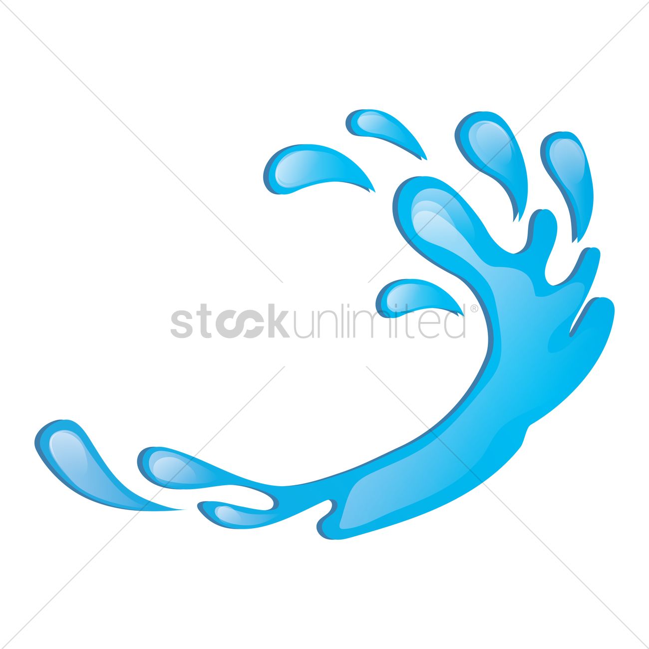Water Splash Vector Image 1300x1300 Water Splash Vector Image