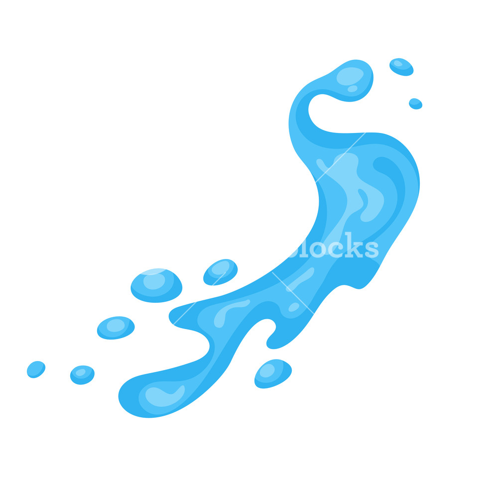 Water Splash Vector Cartoon Illustration On White Background 1000x1000 Water Splash Vector Cartoon Illustration On White Background