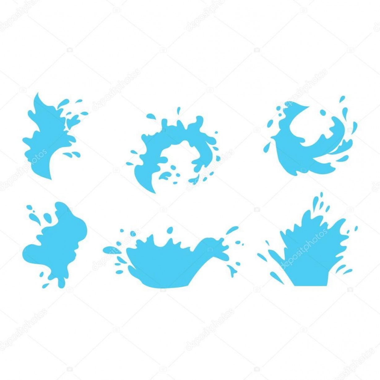 Water Splash Vector Illustration Collection Catchsplace 1228x1228 Water Splash Vector Illustration Collection Catchsplace