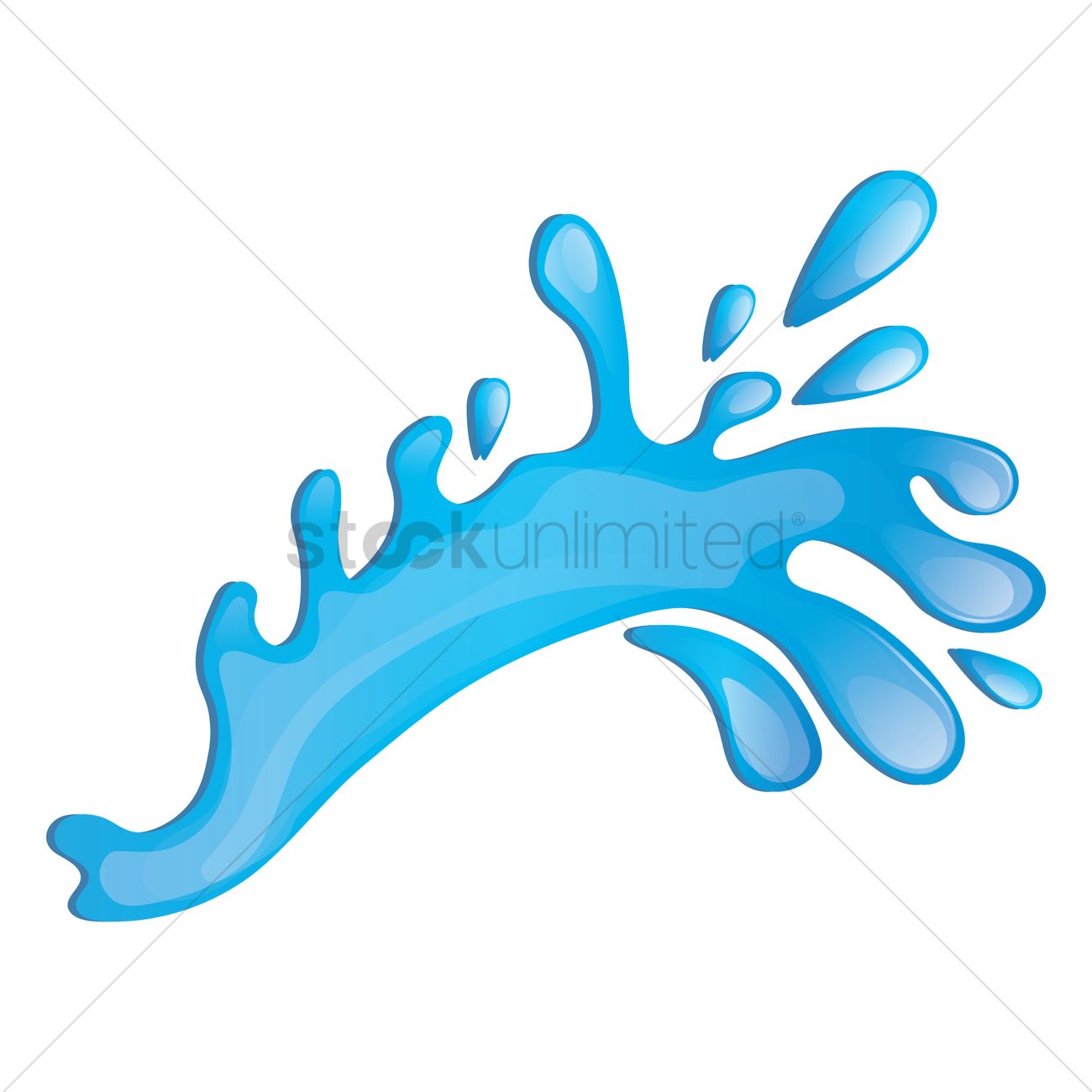 Water Splash Vector Image 1300x1300 Water Splash Vector Image