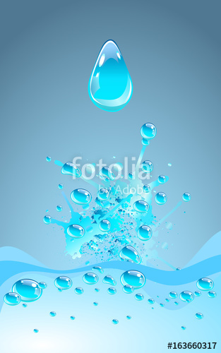 Blue Water Splash, Vector Illustration Stock Image 313x500 Blue Water Splash, Vector Illustration Stock Image