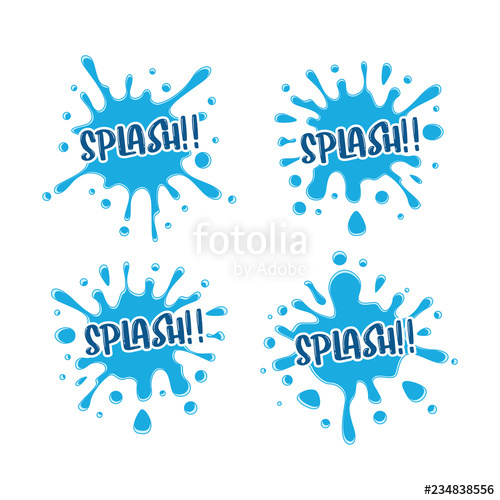 500x500 Set Of Water Splash Blue Color Abstract Template Symbol Splatter
