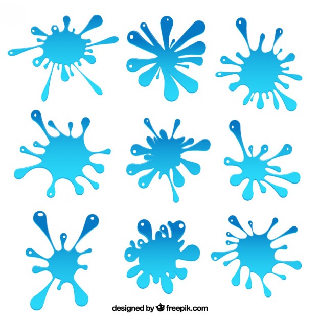 626x626 Water Splatter Collection Vector Free Download