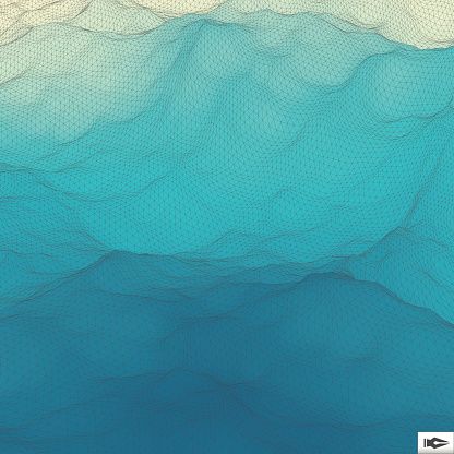 416x416 Water Surface Wavy Grid Background Mosaic Vector Art