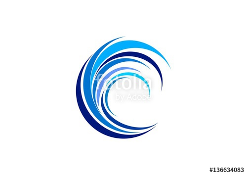 Wave Circle Logo, Swirl Blue Waves Water Symbol Icon, Letter C 500x354 Wave Circle Logo, Swirl Blue Waves Water Symbol Icon, Letter C