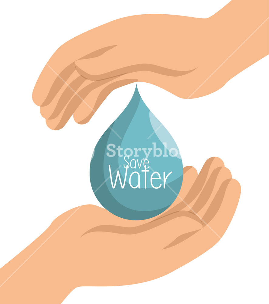 Hand Prtotected Save Water Symbol Vector Illustration 886x1000 Hand Prtotected Save Water Symbol Vector Illustration