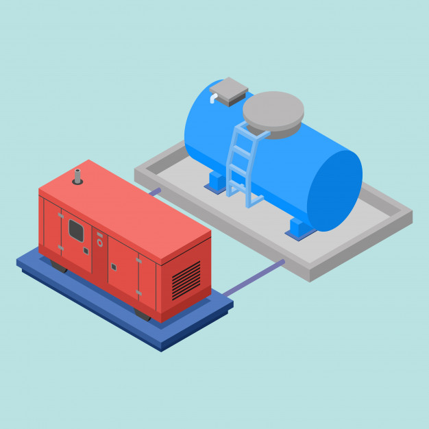 626x626 Isometric Generator, And Water Tank Vector Premium Download