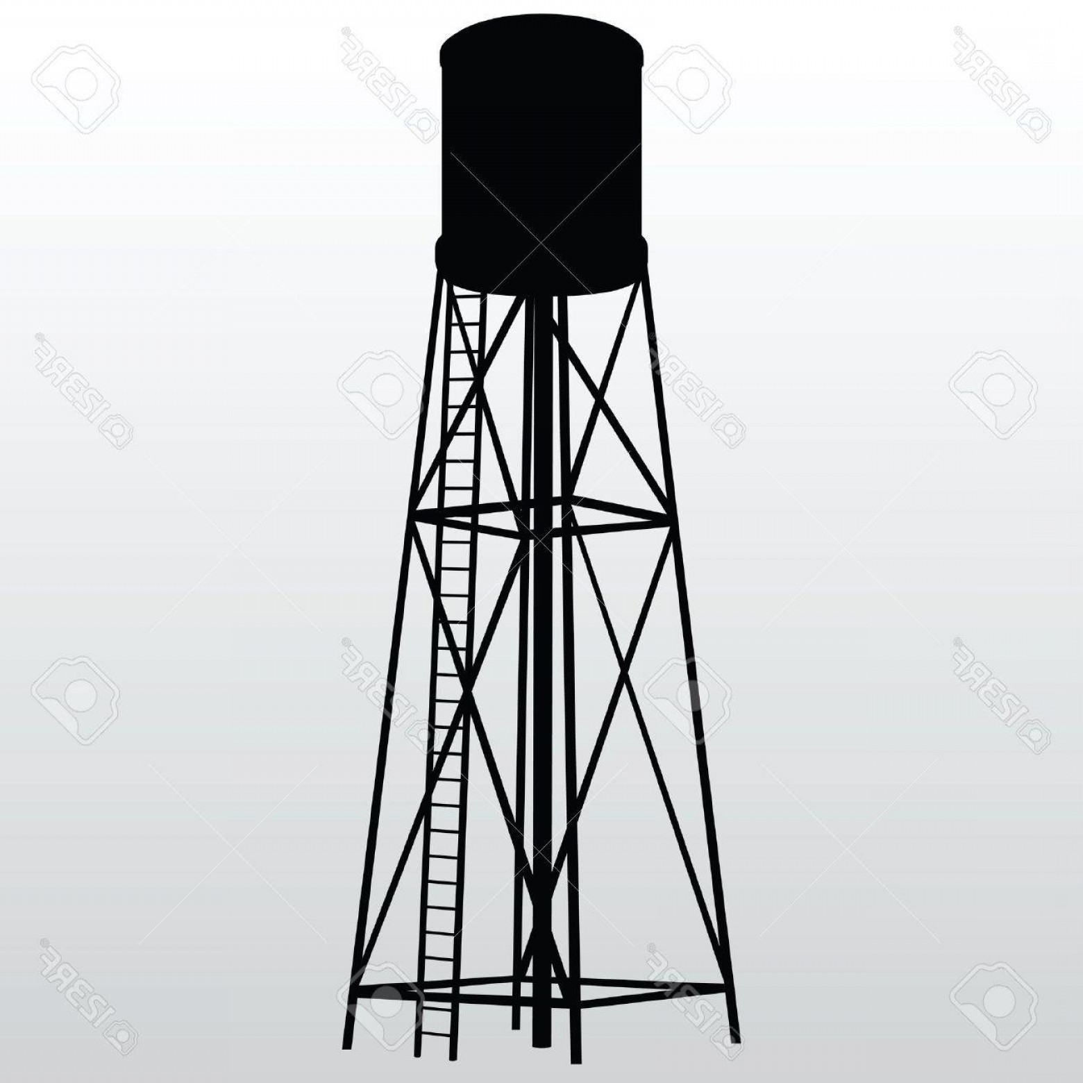 1560x1560 Photoindustrial Construction With Water Tank Vector Illustration