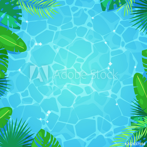 Tropical Palm Leaves And Blue Water Texture Background Vector 500x500 Tropical Palm Leaves And Blue Water Texture Background Vector