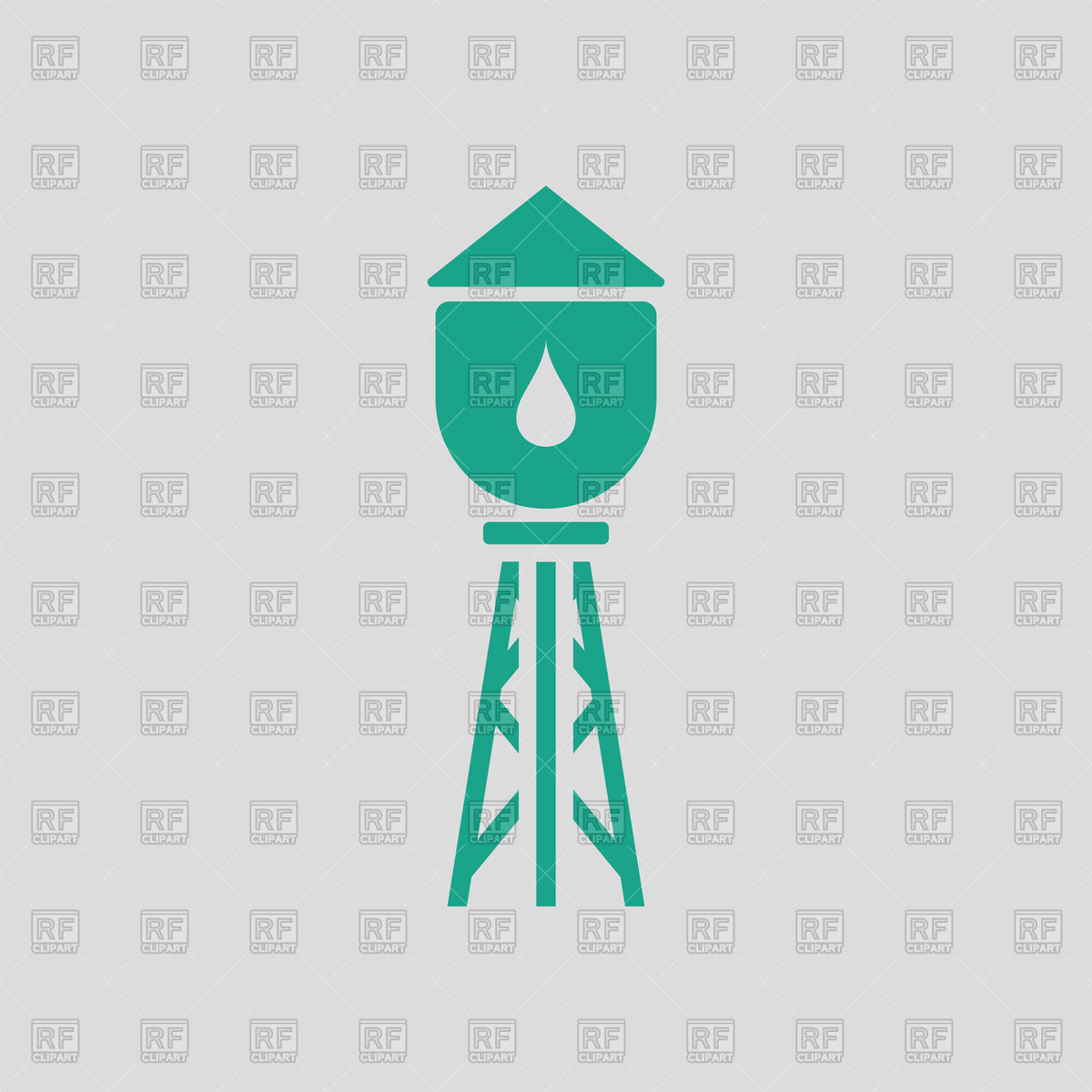 1200x1200 Water Tower Icon On Gray Background Vector Image Of Architecture