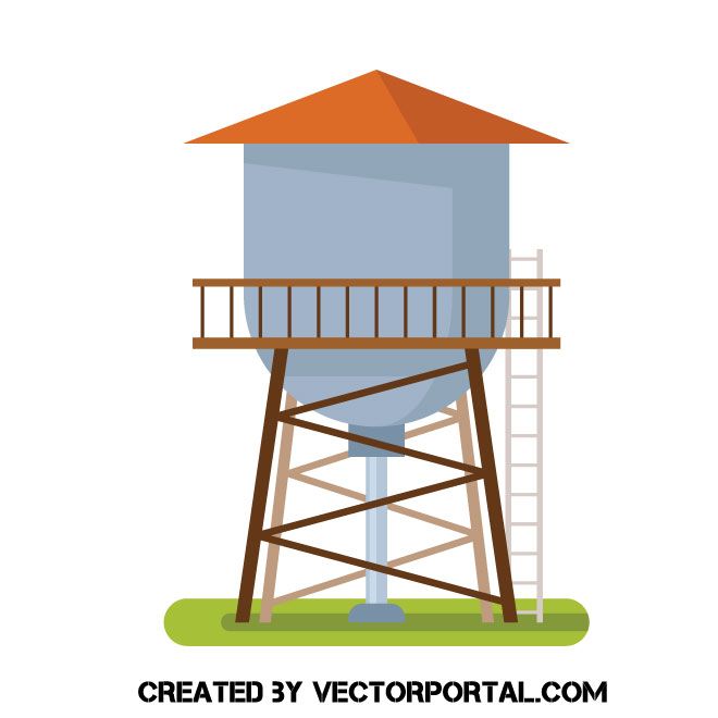 660x660 Water Tower Vector Art