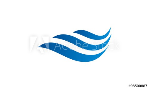 Three Wave Line Water Vector Logo 500x300 Three Wave Line Water Vector Logo