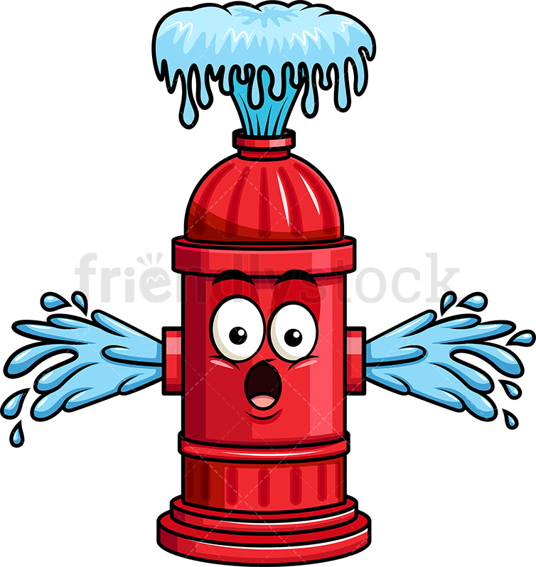 754x798 Fire Hydrant Emoji Losing Water Cartoon Vector Clipart