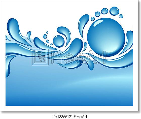 560x470 Free Art Print Of Water Splash Wave Vector Background Freeart