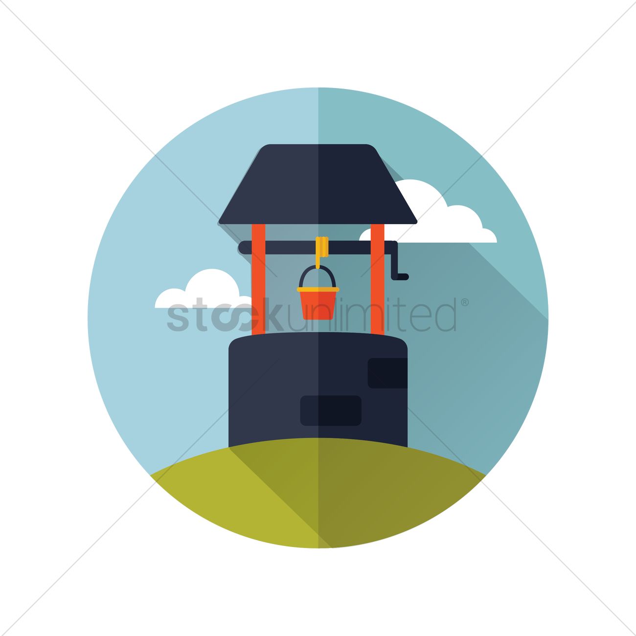 Water Well Vector Image 1300x1300 Water Well Vector Image